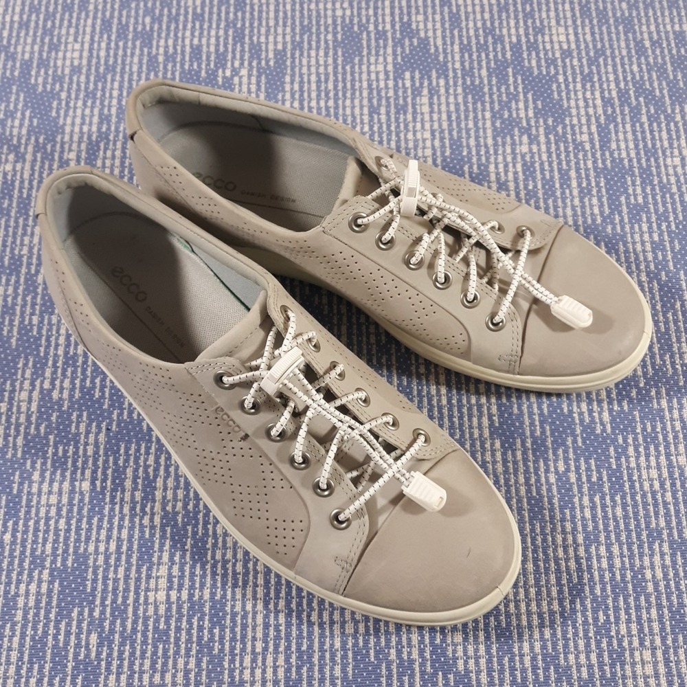 ECCO Fashion Sneakers Leather Shoes Toggle Lace Womens EU 42 / US 11 Gray